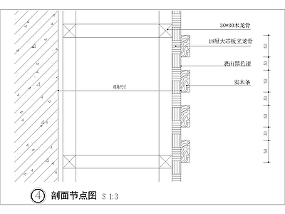 现代墙面节点 墙面木造型节点图 施工图