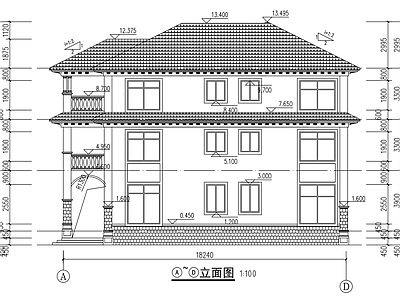 现代别墅建筑 独栋别墅 三层 建筑 施工图