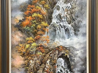 新中式中古挂画 水油画 风景画 艺术挂画 国画 抽象挂画