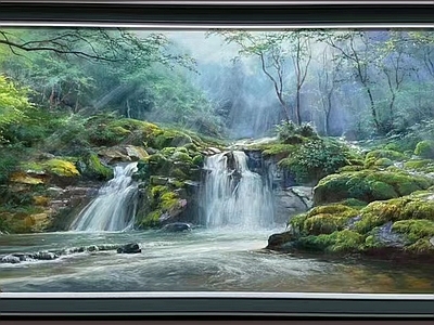 新中式中古挂画 水画 风景画 新中式画 古画 国画