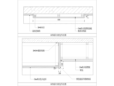 现代墙面节点 硬包软包与木饰面 施工图