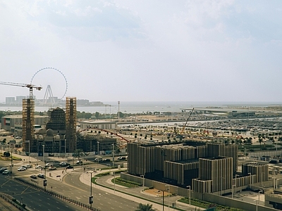 现代极简城市外景 城市外景 城市 建筑立面 蓝天白云天空