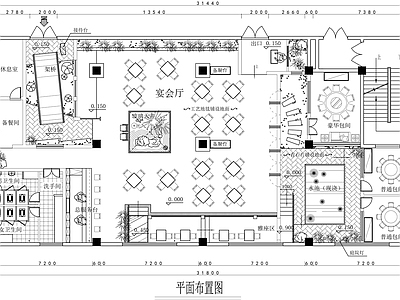 轻奢中餐厅 餐厅设 施工图