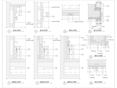 现代墙面节点 墙体墙面大样图 电视 家装节点 节点图 施工图