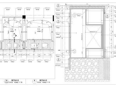 现代墙面节点 墙体墙面大样图 电视 壁龛节点 家装节点 施工图