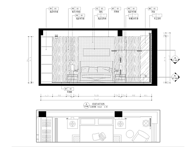 现代卧室 节点大样图 立面图 别墅 主卧衣帽间 大 施工图