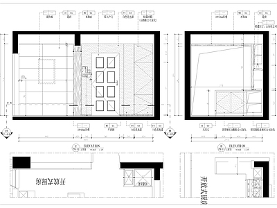 现代厨房 餐厅大样图 餐厅 别墅 立面图 开放式 施工图