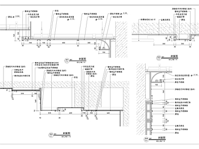 现代墙面节点 包房墙身造型大样 施工图