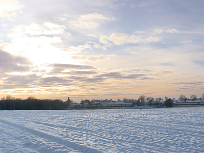 现代新中式其它外景 雪景 天空 晚霞