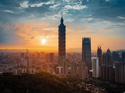 现代城市外景 夕阳城市 夜晚城市 城市建筑 晚霞天空 夜景