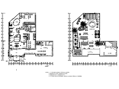 中式酒店建筑 餐饮建筑 洗浴中心 餐饮中心 餐厅 洗澡堂 施工图