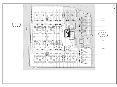 新中式小区景观 新中式别墅区 施工图