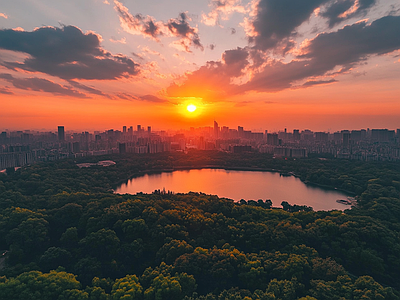 现代天空外景 黄昏傍晚城市外景