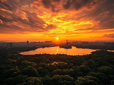 现代天空外景 黄昏傍晚城市外景