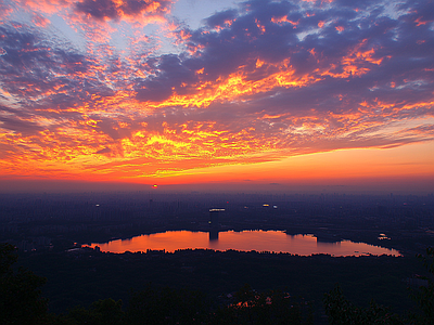 现代天空外景 黄昏傍晚城市外景