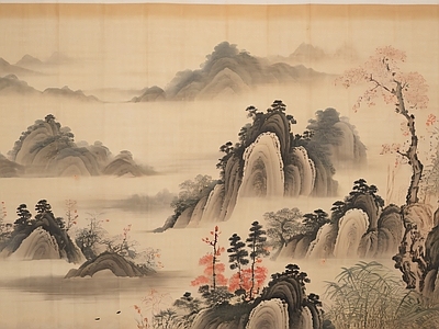 国画壁纸 山水画 墙面壁画 复古壁纸 壁纸挂画