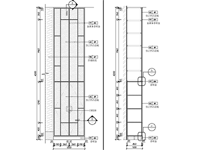 现代墙面节点 仿古胶板墙身大样 施工图