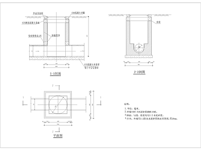 给排水图 排水管网做法大样 市政排水大样 接管大样 井大样 大样图 施工图