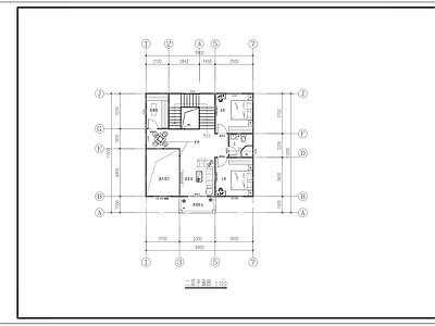 欧式别墅建筑 11x10二层房 施工图