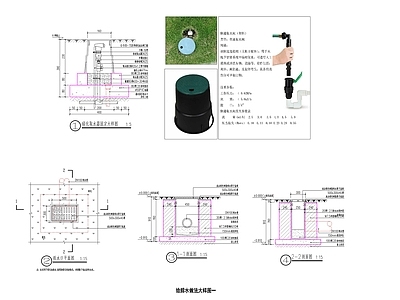 景观节点 景观给排水节点 园林给排水安装 给排水安装大样 施工图