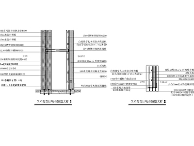 现代墙面节点 吸音隔墙 施工图