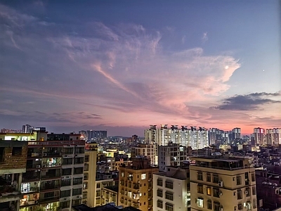 现代轻奢天空外景 城市晚霞 黄昏天空 夕阳天空