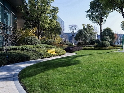 现代小区外景 小区外景 草地外景风景