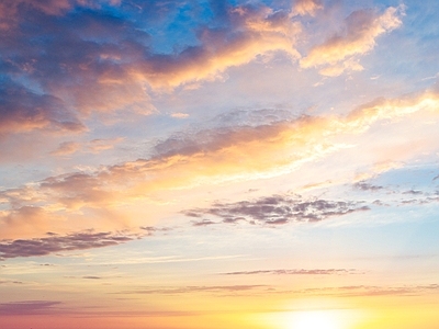 现代风景 全景天空 黄昏夕阳 云朵