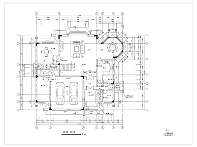 欧式别墅建筑 欧式双层别墅 独栋别墅 自建房 施工图