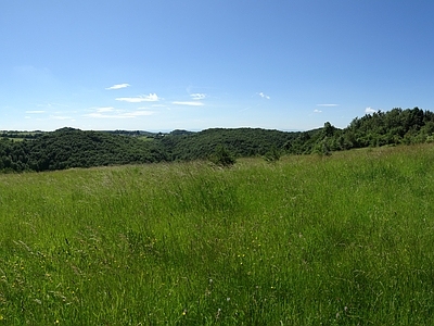 现代风景 景观效果图背景 天空草地