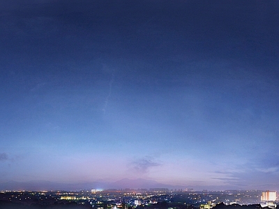 现代天空外景 城市夜色全景球天