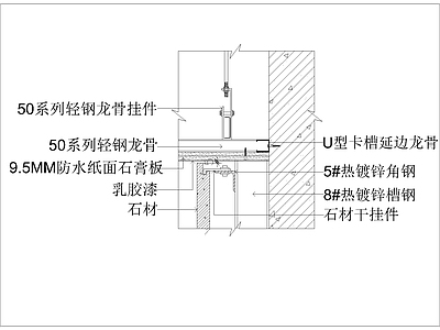 现代其他节点详图 墙面石材石膏板 施工图