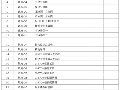 现代别墅建筑 别墅建筑结构水电 施工图