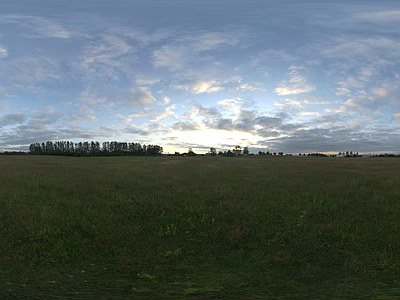 现代天空HDR 8K草地夕阳天空