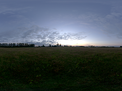 现代天空HDR 8K草地傍晚天空