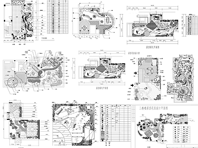 现代庭院 园 农村 别墅 露台 施工图