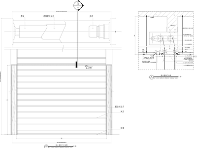 现代墙面节点 防火卷帘大样图 卷帘 天节点大样 施工图