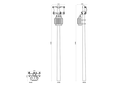 机械设备 杆上变压器平面图 变压器结构图 变压器设计图 电力布局图 变压器安装图 施工图