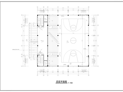 现代学校建筑 风雨球场 学生食堂 建筑 施工图