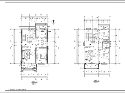 现代别墅建筑 8x11二层房子 施工图