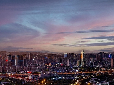 现代城市外景 夜晚城市 夕阳城市 天际线 航拍城市 大都市