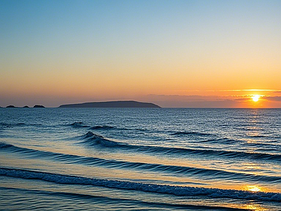 现代风景 海洋 日出 天空 夕阳