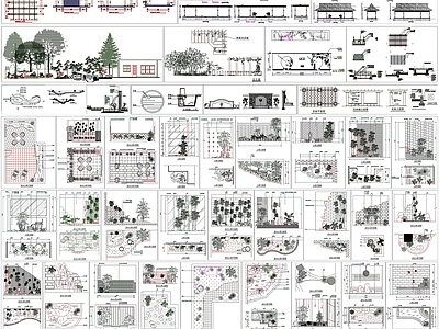 现代屋顶花园 绿化景观 别墅 天台绿化 园 景观 施工图