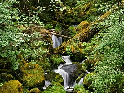 现代风景 瀑布 自然风景 壁纸