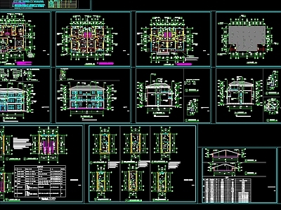 现代别墅建筑 农村别墅 独栋别墅 施工图