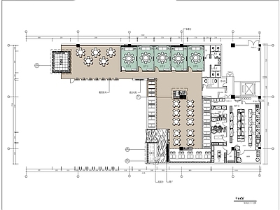 现代轻奢中餐厅 特色餐厅 平面布局图 施工图