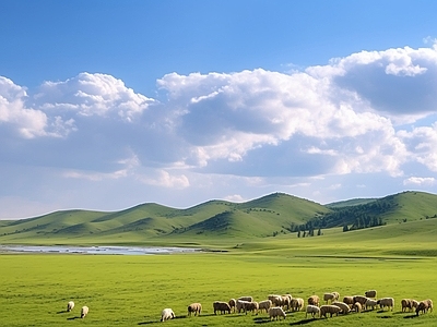 现代天空外景 白天天空 现代风景 阳光 大 草原