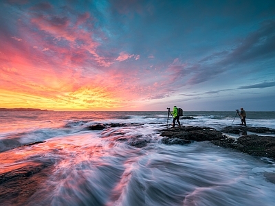 现代风景 白天海边沙滩