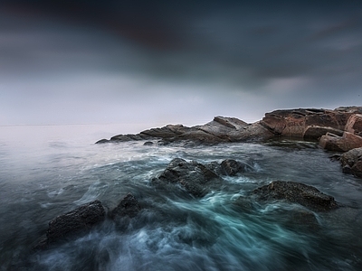 现代风景 白天海边沙滩