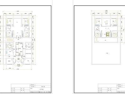 建筑平面图 自建房平面图 二层农家院 别墅 施工图